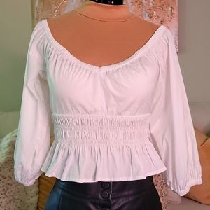 White Open Edit BoHo Top